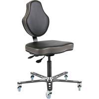 Chaise ergonomique à inclinaison réglable Vega<sup>MC</sup>, Mobile, Ajustable, Vinyle Siège, Noir/gris OP508 | Dickner Inc