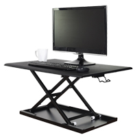 Bureau ajustable pour travail assis et debout, Modèle de bureau, 15-3/4" h x 31-1/2" la x 22-1/2" p, Noir OP563 | Dickner Inc