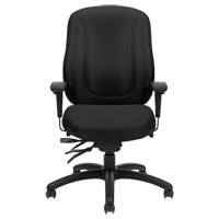 Chaise Overtime à dos élevé, Tissu, Noir, Capacité 300 lb OP925 | Dickner Inc