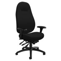Chaise confortable à dos élevé, Polyester, Noir, Capacité 300 lb OP928 | Dickner Inc