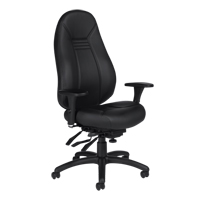 Chaise confortable à dos élevé, Cuir, Noir, Capacité 300 lb OP929 | Dickner Inc