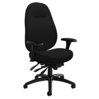 Chaise confortable à dos moyen, Polyester, Noir, Capacité 300 lb OP930 | Dickner Inc