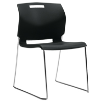 Chaise, Plastique, Hauteur 32-1/2", Capacité 300 lb, Noir OP933 | Dickner Inc