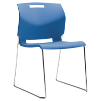 Chaise, Plastique, Hauteur 32-1/2", Capacité 300 lb, Bleu OP934 | Dickner Inc