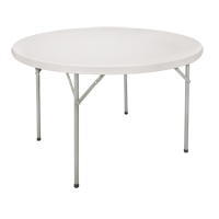 Folding Table, Round, 48" L x 48" W, Polyethylene, White Groupe Belzile Dickner