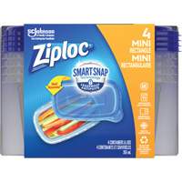 Mini contenants rectangulaires Ziploc<sup>MD</sup>, Plastique, Capacité de 355 ml, Transparent OR133 | Dickner Inc
