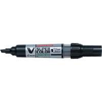 V Super Colour Permanent Marker, Chisel, Black OR423 | Dickner Inc