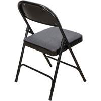 Chaise pliante de luxe en tissu rembourrée, Acier, Gris, Capacité 300 lb OR434 | Dickner Inc