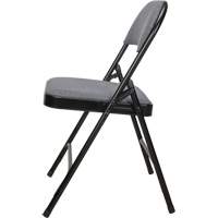 Chaise pliante de luxe en tissu rembourrée, Acier, Gris, Capacité 300 lb OR434 | Dickner Inc
