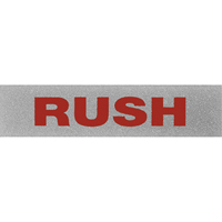 "Rush" Special Handling Labels, 5" L x 2" W, Black on Red PB418 | Dickner Inc