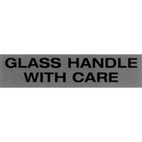 "Glass Handle with Care" Special Handling Labels, 5" L x 2" W, Black on Red PB420 | Dickner Inc