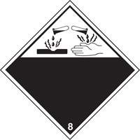 TDG Shipping Labels, Class 8, Corrosives, Vinyl Groupe Belzile Dickner