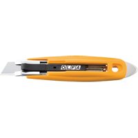 Self-Retracting Safety Knife with Tape Slitter, 17.5 mm, Carbon Steel, Plastic Handle Groupe Belzile Dickner
