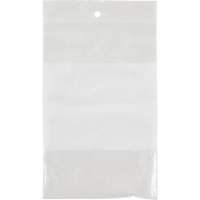 Sacs en poly avec espace inscriptible blanc, Refermable, 6" x 4", 2 mils Groupe Belzile Dickner