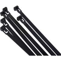 Attache-c&acirc;ble r&eacute;utilisable, Longueur 8", R&eacute;sistance &agrave; la traction 50 lb, Noir Groupe Belzile Dickner