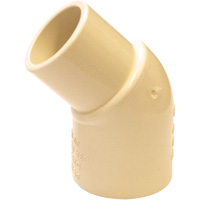 Flowguard Gold 45° Street Elbow Fitting, Spigot x Hub, CPVC, 1/2" Groupe Belzile Dickner