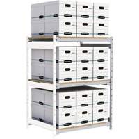 Wide Span Record Storage Shelving, Steel, 3 Shelves, 42" W x 32" D x 60" H, Add-On Kit RN149 | Dickner Inc