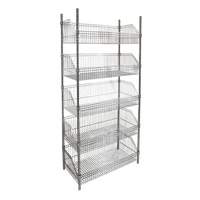 Wire Basket Shelving Unit, 5 Tiers, 48" W x 74" H x 24" D Groupe Belzile Dickner