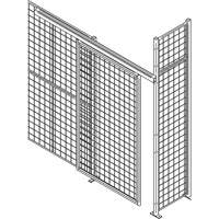 Porte à glissière robuste pour cloison en treillis métallique, 4' la x 8' h RN622 | Dickner Inc