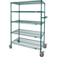 Wire Shelf Push Cart, Epoxy Finish, 60" x 69" x 24", 600 lbs. Capacity RN803 | Dickner Inc