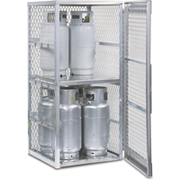 Aluminum LPG Cylinder Locker Storage, 8 Cylinder Capacity, 30" W x 32" D x 65" H, Silver SAI574 | Dickner Inc