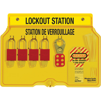 Lockout Station, Aluminum Padlocks, 4 Padlock Capacity, Padlocks Included Groupe Belzile Dickner