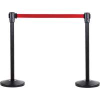Free-Standing Crowd Control Barrier Receiver Post, 35" High, Black Groupe Belzile Dickner