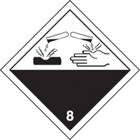 TDG Shipping Labels, Class 8, Corrosives, Paper Groupe Belzile Dickner