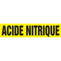 Marqueur de tuyau "Acid Nitrique", Autocollant, 4" h x 24" la, Noir sur jaune Groupe Belzile Dickner