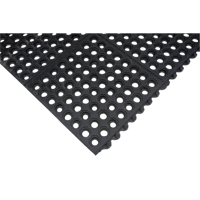 Anti-Fatigue Link Matting, Honeycomb, 3' x 3' x 1/2", Black, Natural Rubber Groupe Belzile Dickner
