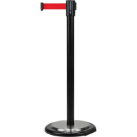 Free-Standing Crowd Control Barrier, Steel, 35" H, Red Tape, 12' Tape Length Groupe Belzile Dickner