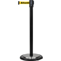 Free-Standing Crowd Control Barrier, Steel, 35" H, Yellow Tape, 7' Tape Length Groupe Belzile Dickner