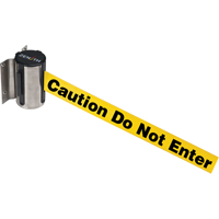Wall Mount Barrier, Steel, Screw Mount, 7', Yellow Tape Groupe Belzile Dickner