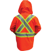 Hi-Vis FR/PU Safety Rain Jackets, Small, High Visibility Orange Groupe Belzile Dickner
