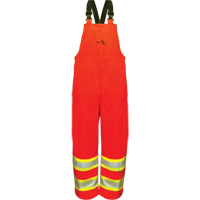 Hi-Vis FR/PU Safety Rain Bib Pants, 4X-Large, Orange Groupe Belzile Dickner