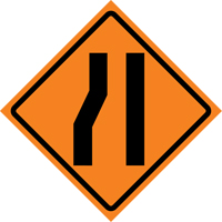 Merge Right Roll-Up Traffic Sign, 36" x 36", Vinyl, Pictogram Groupe Belzile Dickner