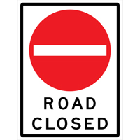 Enseigne enroulable de circulation  Road Closed , 36" x 48", Vinyle, Anglais avec pictogramme Groupe Belzile Dickner