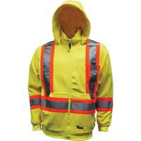 Chandail &agrave; capuchon de s&eacute;curit&eacute; en molleton, Polyester, Petit, Jaune lime haute visibilit&eacute; Groupe Belzile Dickner