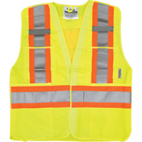 Traffic Safety Vest, High Visibility Lime-Yellow, Medium/Small, Polyester Groupe Belzile Dickner