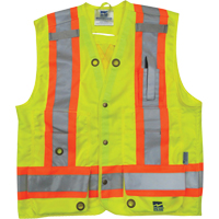 Surveyor Safety Vest, High Visibility Lime-Yellow, Small, Polyester Groupe Belzile Dickner