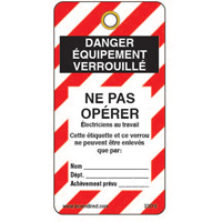 &eacute;tiquettes de verrouillage, Plastique, 3" la x 5-3/4" h, Français Groupe Belzile Dickner
