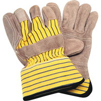 Double-Palm Fitters Gloves, Large, Split Cowhide Palm, Cotton Inner Lining Groupe Belzile Dickner