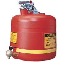 Bidon avec robinet s&eacute;curitaires pour laboratoires, Type I, Acier, 5 gal. US, Rouge, Homologu&eacute; FM Groupe Belzile Dickner