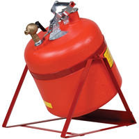 Bidon avec robinet s&eacute;curitaires pour laboratoires, Type I, Acier, 5 gal. US, Rouge, Homologu&eacute; FM Groupe Belzile Dickner