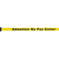 Tape Cassette for Build-Your-Own Crowd Control Barriers, Attention ne pas entrer, 7', Yellow Tape Groupe Belzile Dickner