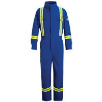 Flame-Resistant Premium Coveralls with Reflective Trim, Size 38, Royal Blue, 5.1 cal/cm² Groupe Belzile Dickner