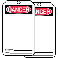 Safety Tags, Cardstock, 3-1/8" W x 5-7/8" H, French Groupe Belzile Dickner