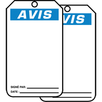 Safety Tags, Cardstock, 3-1/8" W x 5-7/8" H, French Groupe Belzile Dickner