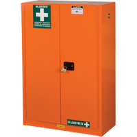 Emergency Preparedness Storage Cabinets, Steel, 4 Shelves, 65" H x 43" W x 18" D, Orange SEG860 | Dickner Inc