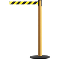Advance TensaBarrier&reg; Barrier Post, Steel, 36" H, Black/Yellow Tape, 7.5' Tape Length Groupe Belzile Dickner